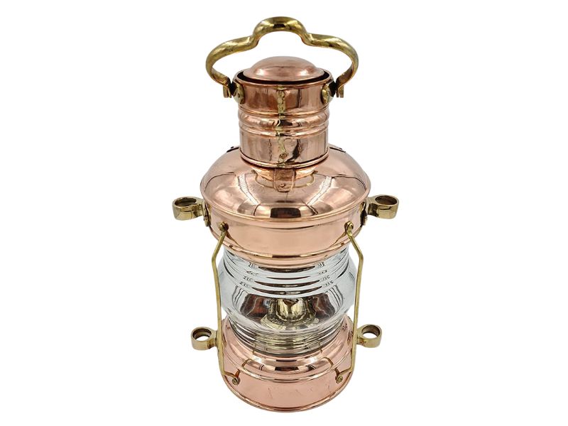 Antique Copper Hanging Maritime Ship Lantern Kerosene Oil Lamp Leeds Burton Nautical Camping Ship Lantern Brass Oil Lamp