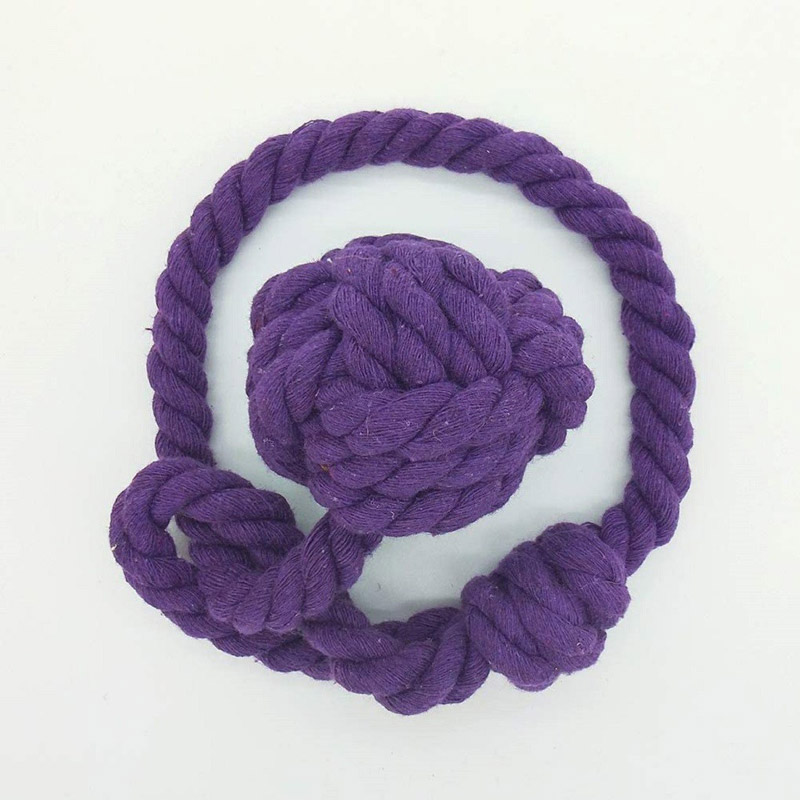 2pcs Braided Drapery Tiebacks Curtain Holdbacks Hand Knitting with Single Ball Cotton Rope Tassel-purple