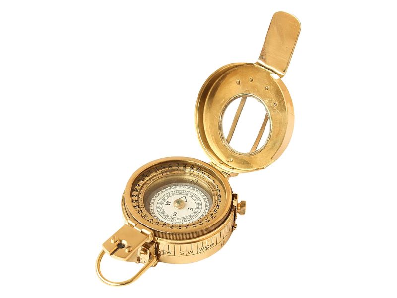 Marine Brass Vintage Pocket Compass | Handmade Nautical Maritime Ship Navigation Instrument | Antique Sailor Compass for Gifts, Education & Home Decor
