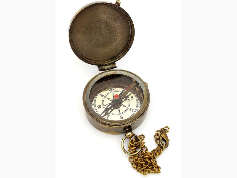 Dad I\'ll Always Be Your Little Girl Compass, Premium Handcrafted Brass Engraved Compass with Leather Case, Sentimental Gift for Father Dad from Daughter, Hero Quote Keepsake, Vintage Compass Gift