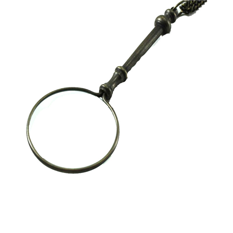 Antique Bronze Monocle Magnifying Glass Necklace