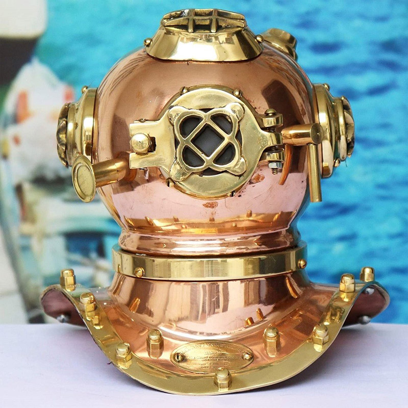 Antique Brass Diving Divers Helmet Antique U.S Navy Mark V Vintage Nautical