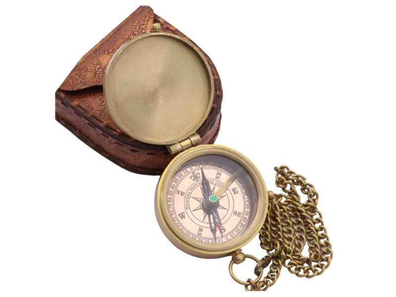 To My Son Brass Compass with Leather Case | Engraved Inspirational Quote Compass Gift from Mom & Dad | Vintage Nautical Compass for Graduation, Birthday, Christmas, or Travel Keepsake
