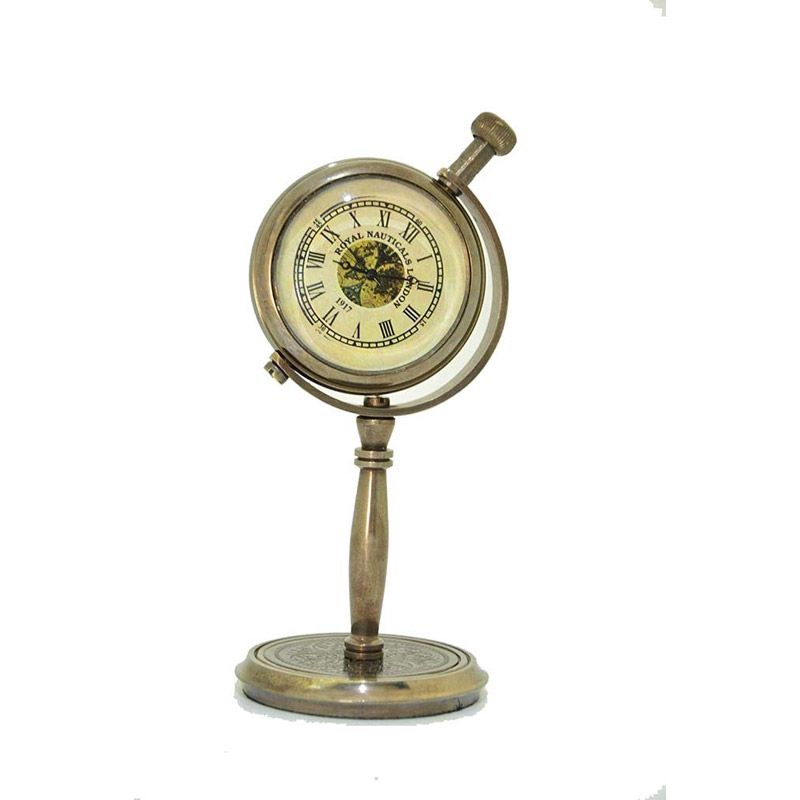 Desk Clock Handmade Retro Brass Table Clock Antique Table Clock