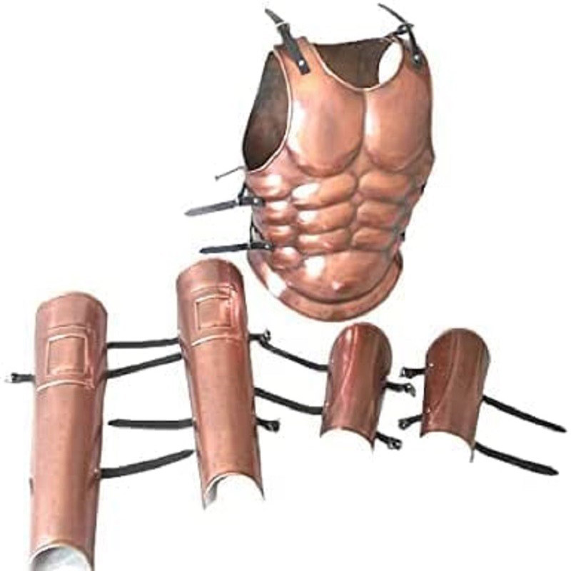 Steel Medieval Muscle Armor Jacket With Leg and Arm Armor Guard Set Replica