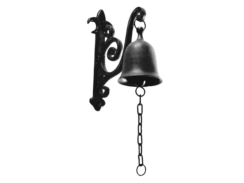Vintage Cast Iron Dinner Bell | Rustic Entry Door Bell for Home & Farm | Outdoor Hanging Wall Bell for Porch, Garden, Front Gate & Indoor Decoration | Antique Farmhouse Style Doorbell