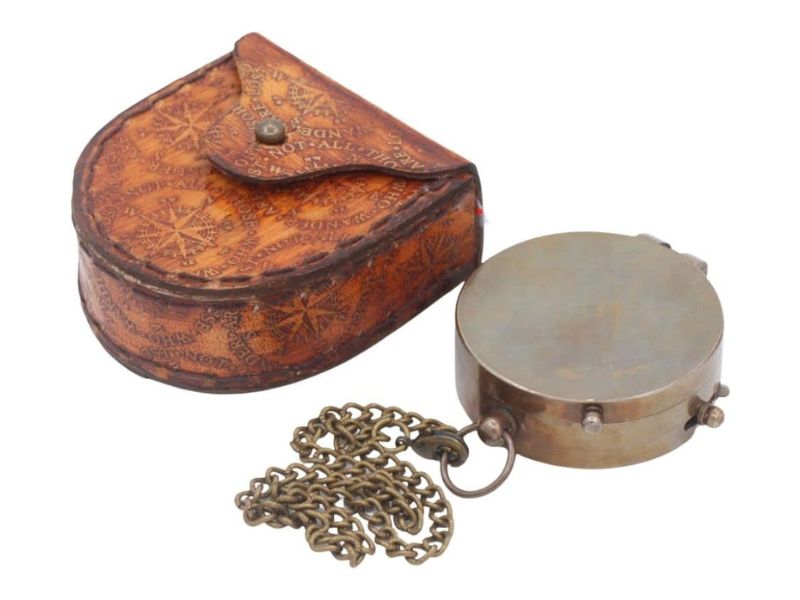 To My Daughter Gifts from Dad – Solid Brass Engraved Compass with Leather Case | Graduation, Baptism, Wedding & Confirmation Gifts for Daughter | Inspirational Quote Keepsake Compass