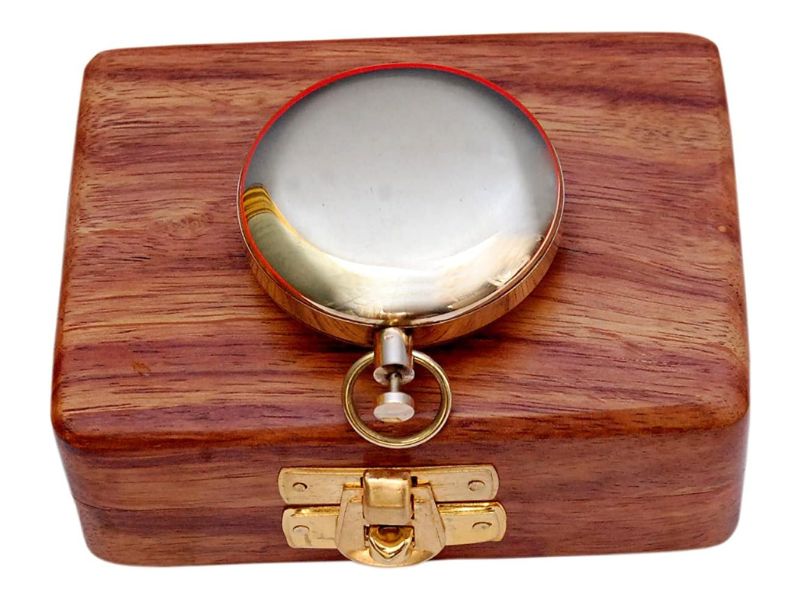 Handmade Brass Push Button Pocket Compass – Vintage Directional Compass for Men, Birthday Gift, Baptism Gift, Wedding Gift, Best Man Gift, Valentine’s Day Gift, Adventure Keepsake