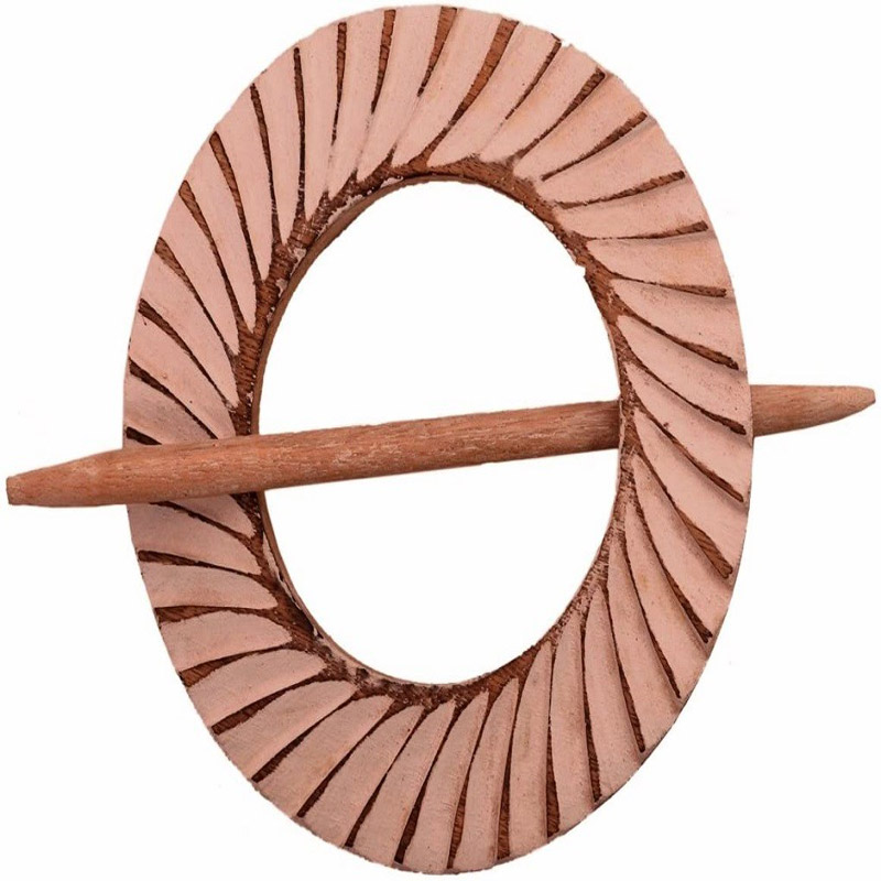 Wooden Curtain Holder Tie Back Drape Clips Mystic Spiral Set of 2