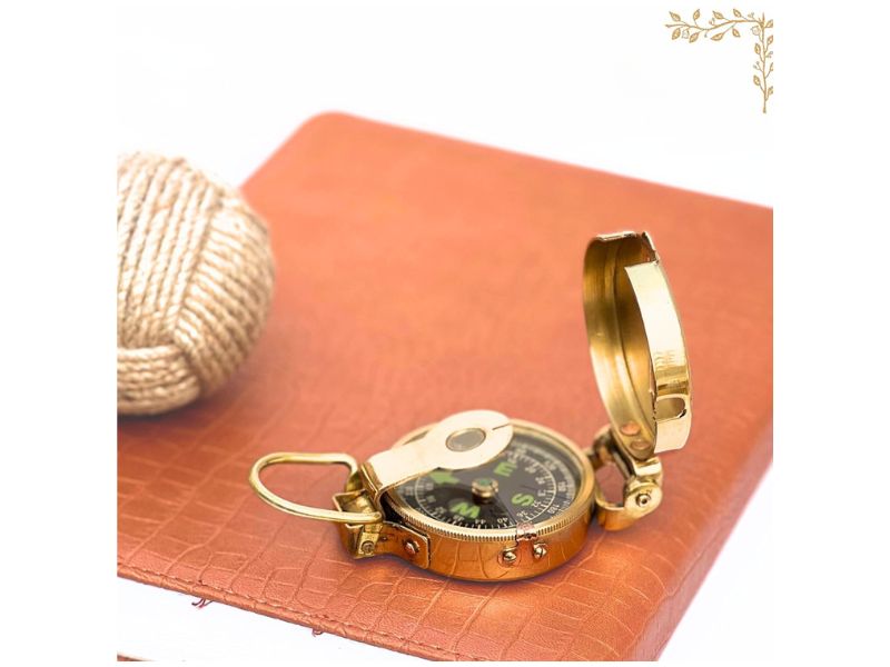 Marine Finish Polished Brass Military Compass | Vintage Nautical Navigation Device | Handmade Maritime Compass for Collectors, Decor & Gifts