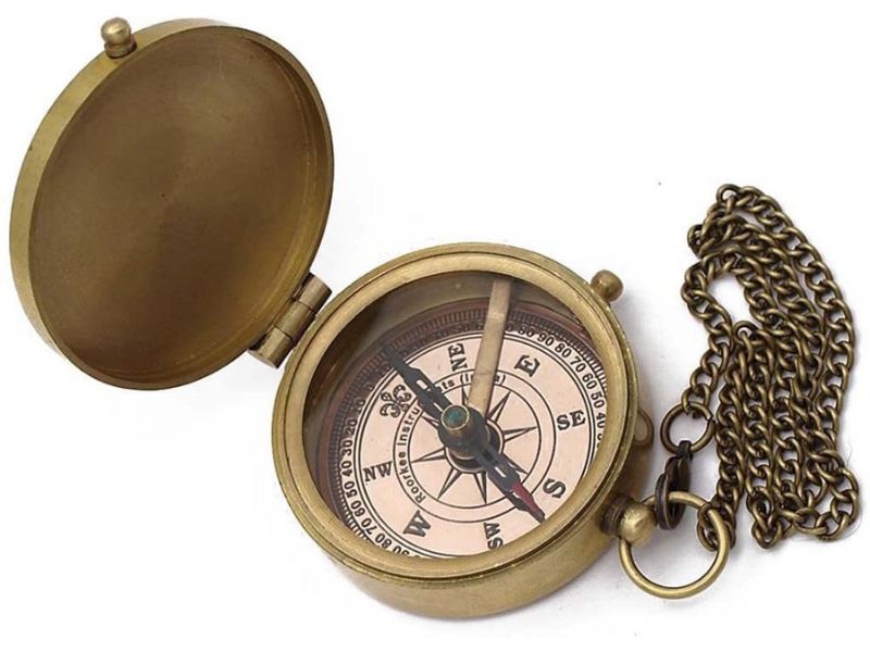May Your Faith Always Guide You Engraved Brass Compass with Leather Box | Christian Gift for Men, Boys, Baptism, Confirmation, First Communion, Religious Inspirational Gift