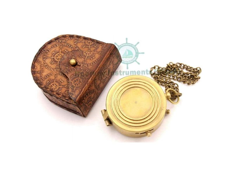For Our Adventures Together Compass with Leather Case – Engraved Brass Nautical Compass for Couples, Wedding Anniversary, or Valentine’s Gift – Adventure Keepsake for Him & Her, Vintage Pocket Compass