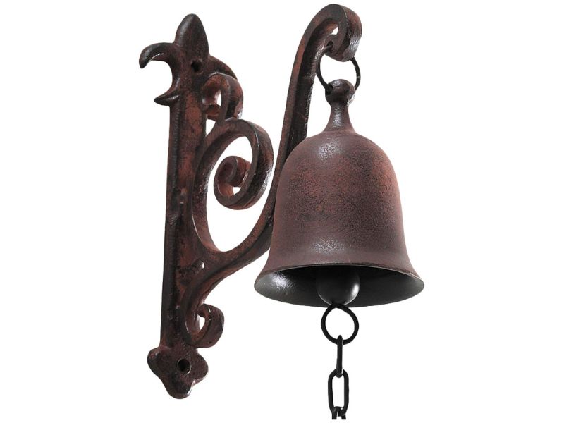 Vintage Cast Iron Dinner Bell – Rustic Entry Door Bell for Outdoor & Indoor Use, Wall Mounted Antique Farm Bell for Front Gate, Porch, Garden & Home Décor