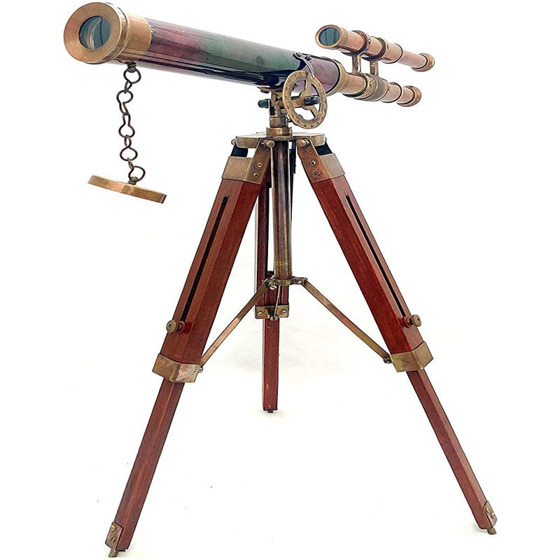  Roll over image to zoom in Collectible Brass Antique Two Ton Telescope with Tripod