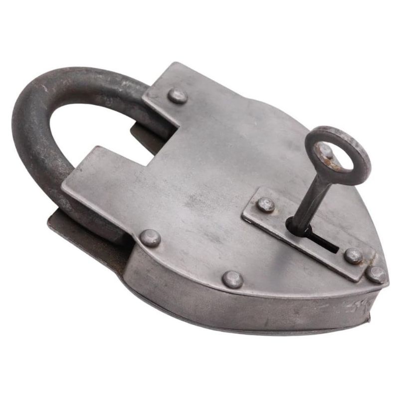 handmade 5 inch White paan iron lock