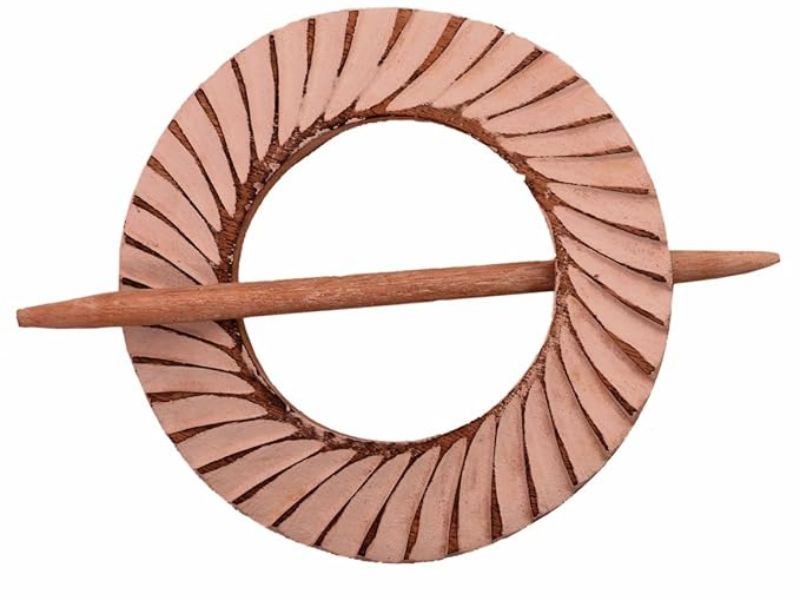 Wooden Curtain Holder Tie Back Drape Clips \'Mystic Spiral\' – Set of 2 | Handcrafted Decorative Curtain Tiebacks | Elegant Wooden Holdbacks for Drapes & Curtains | Boho Home Window Decor Accessories