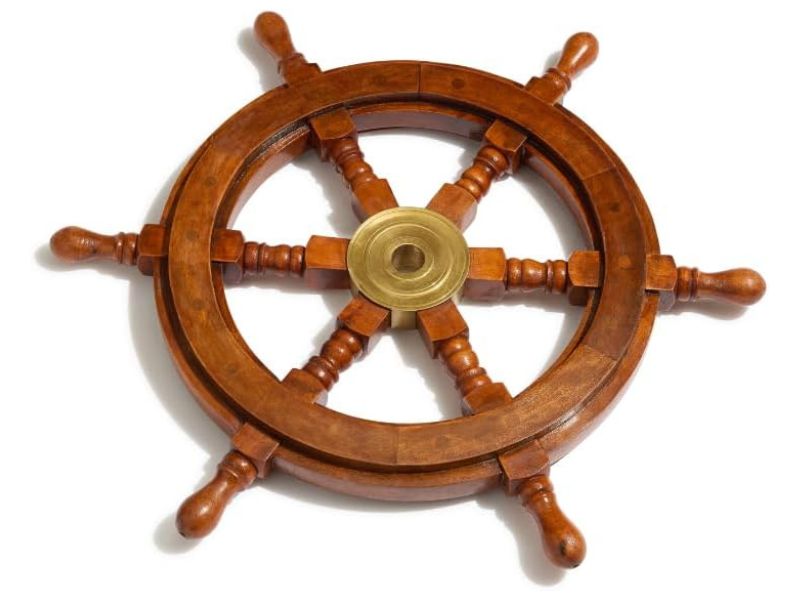 Wooden Ship Wheel Wall Decor 12\