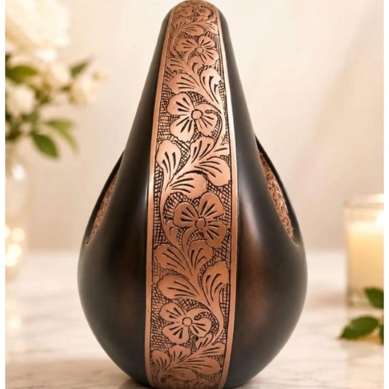 Bronze Heart Cremation Urn: Ornate Memorial Keepsake
