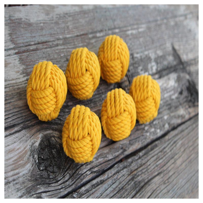 6 Pcs Nautical Balls/Nautical Decoration/Christmas Ornaments/ Vase Filler (Yellow)