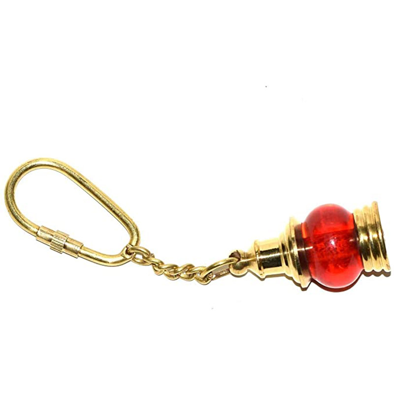 Nautical Brass Lantern Key Chain Collectible Key Ring Vintage Item for Gifted