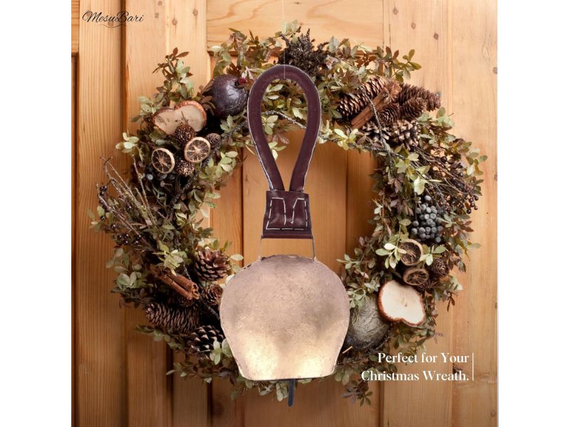 Handmade Swiss Cow Bell Rustic Antique Door Chime and Wind Chime Decoration for Weddings Festivals Home Entryway Indoor Outdoor Use