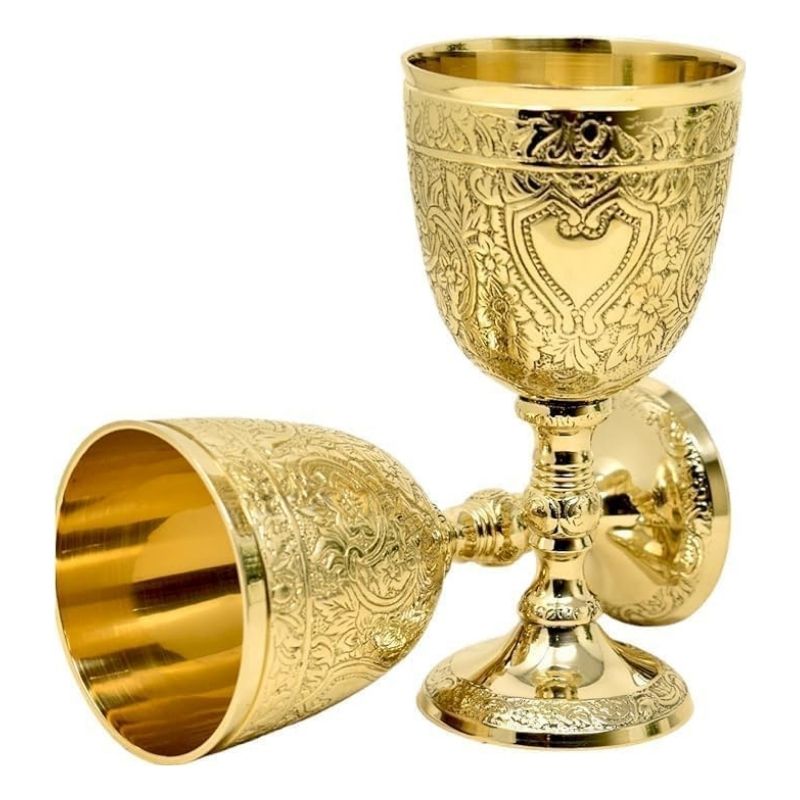 Vintage Handcrafted Brass gold Chalice Goblet – Ornate Engraved Metal Wine Cup – Antique Decorative Drinkware – Royal Collectible Gift for Men & Home Décor