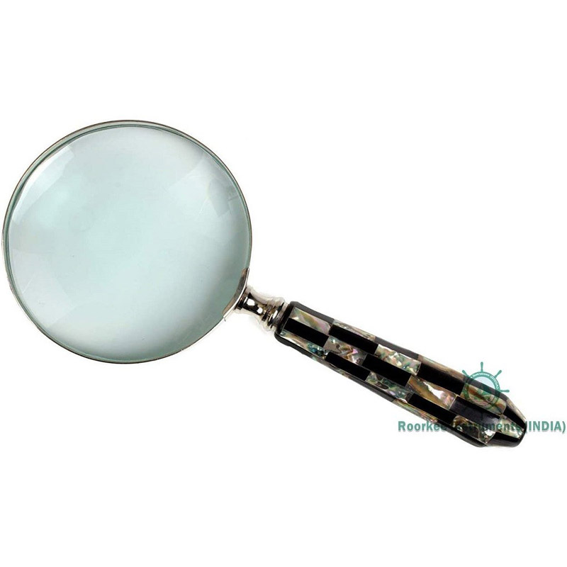 Magnifying Glass with Mother of Pearl Handle, Handheld 10x Magnifying Glass Lens, Antique Magnifier, Reading, Inspection, Coin &amp; Stamp, Astrologer, Low Sight Elderly Collectible Décor Gift 4