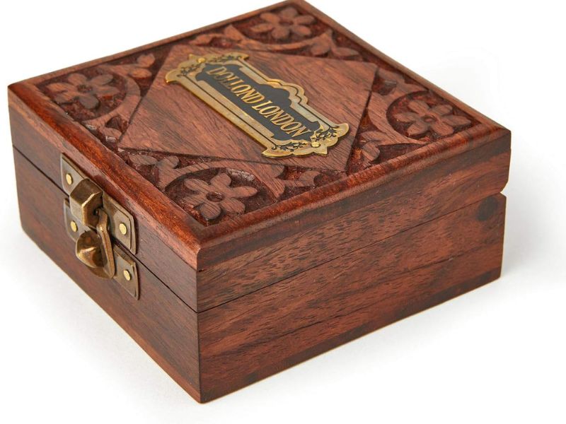 Handmade Antique Vintage Brass Compass in Rosewood Box | Exquisite Nautical Compass for Home Decor | Pocket Compass Gift for Every Occasion