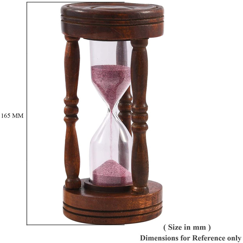 Home Decor Hourglass Timing Sand Timer Vintage Wooden Handcrafted Pedestal 3 Min Sand Timer