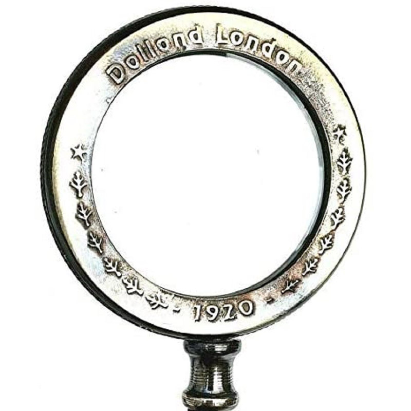 Antique Magnifying Glass Solid Brass Vintage Dollond London Engraved Magnifier Maritime Nautical Collectible Gift Genuine Leather case