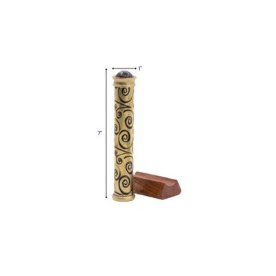 Handmade Brass Teleidoscope with Wooden Display Stand, Vintage Kaleidoscope for Adults, Unique Collectible & Gift Item