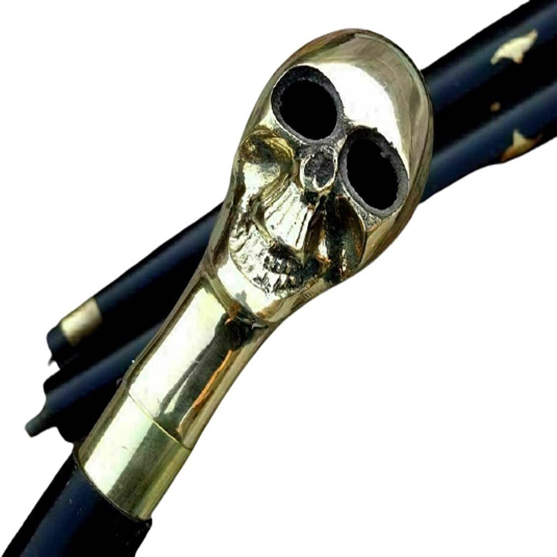 Skull Head Handle Walking Stick Antique Brass Walking Stick Cane Designer Wooden Walking Stick Handmade Cane Great Collectible Gift Item for Nautical Lover