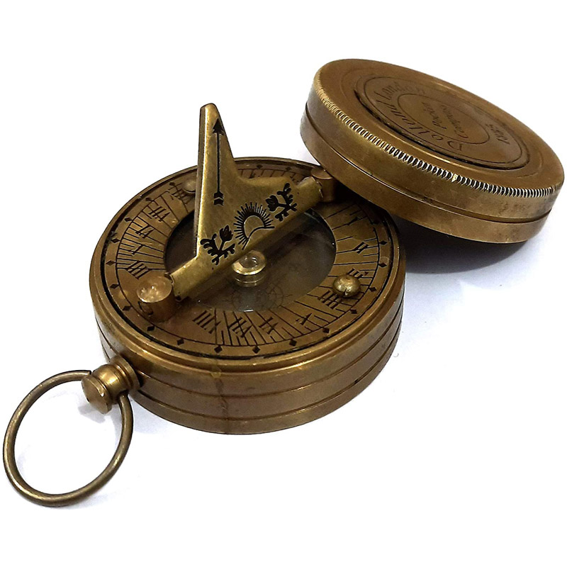 Sundial Compass in Gift Box Antique Replica Watch Navigation