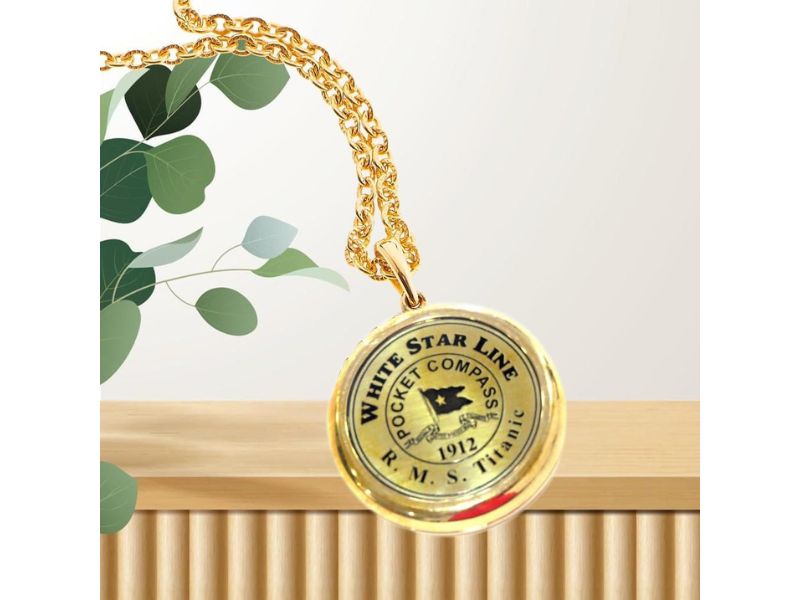 Vintage Brass Compass – RMS Titanic Inspired Pocket Compass | 2-Inch Compact Maritime Navigation Instrument with Magnetic Jeweled Needle | Nautical Collector’s Gift for Men & Women