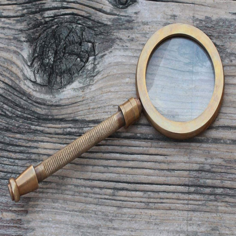 Magnifying Glass with Brass Handle, Handheld Magnifying Glass Lens, Antique Magnifier, Reading, Inspection, Coin and Stamp Inspection, Astrologer, Low Sight Elderly, Collectible Décor Gift 2.75