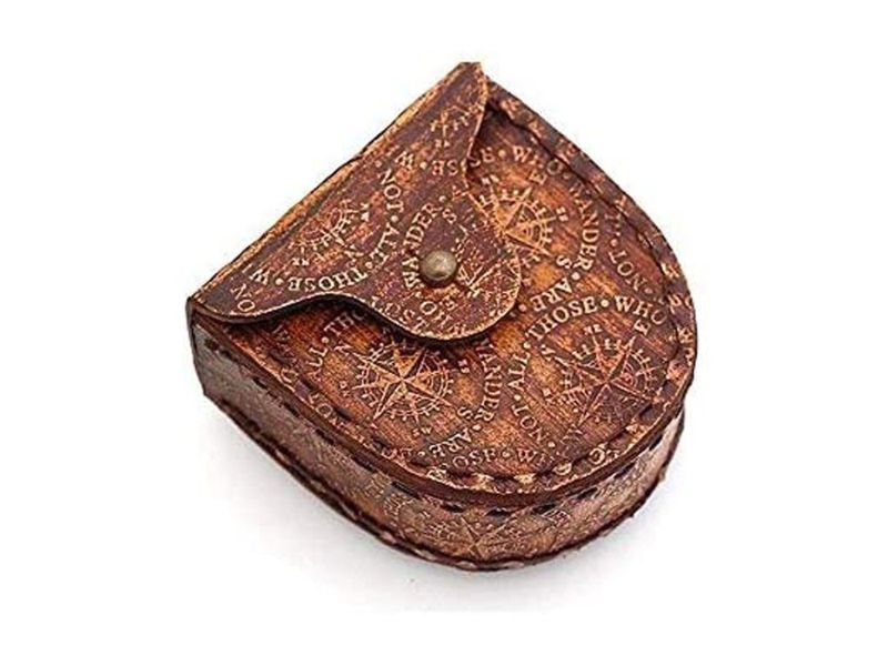 To My Husband Engraved Brass Compass with Leather Box, I Love You Quote, Anniversary Gift, Romantic Keepsake for Husband, Vintage Nautical Compass Gift for Him