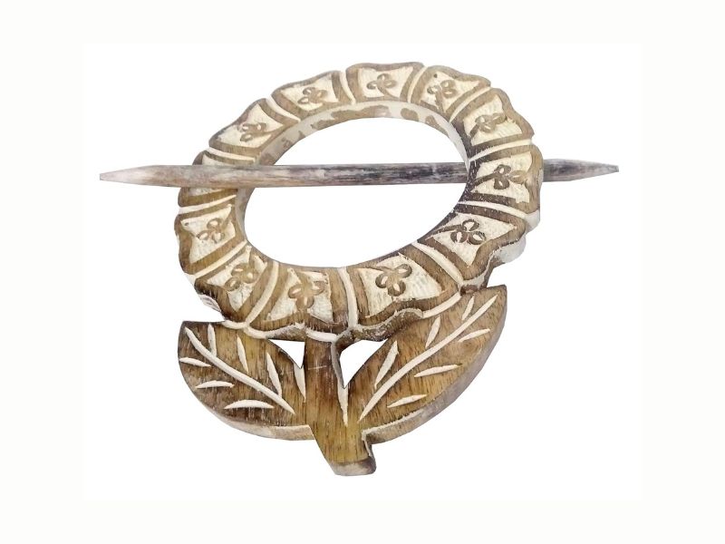 Wooden Curtain Holder Tie Back ‘Flowers in My Window’ Set of 2 | Handcrafted Window Drape Clip Holders | Decorative Floral Wooden Tiebacks for Living Room, Bedroom & Home Décor