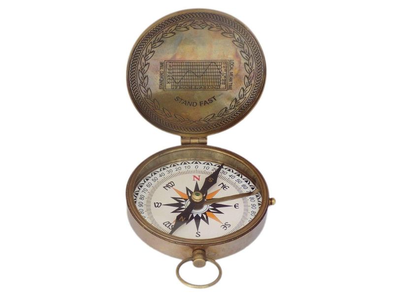 Vintage Boy Scouts of America Brass Compass | Antique Scout Engraved Pocket Compass | Inspirational Gift for Outdoor Adventure, Hiking, Camping, Navigation & Collectors