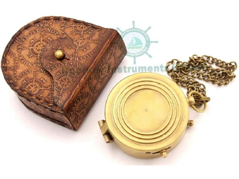 To My Son Compass Gift from Mom – Engraved Inspirational Message “You Will Never Lose” – Solid Brass Compass with Chain & Leather Case – Graduation, Birthday, Christmas, Love Keepsake