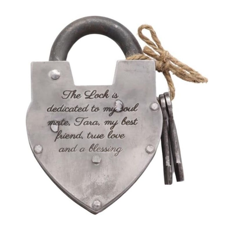 handmade 5 inch White paan iron lock