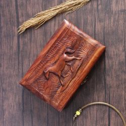 Horse Jewelry Box Hand Carved Wood Horse Decor Jewellery Organizer Wooden Animal Carvings Decoration Unique Christmas Gifts