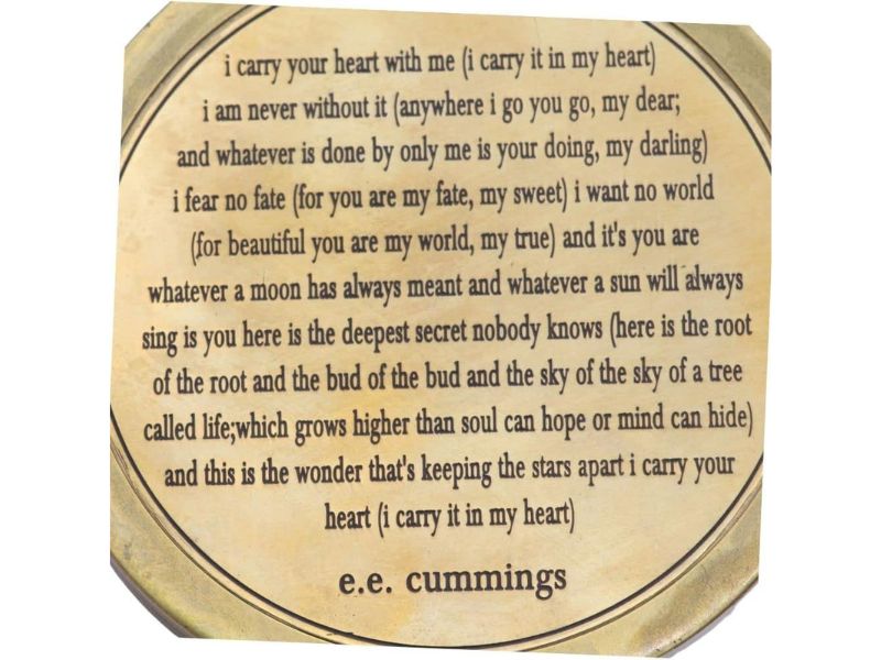 Vintage Brass Pocket Compass with Handmade Leather Case – E.E. Cubes Push Button Directional Magnetic Compass for Navigation, Camping, Hiking, Outdoor Adventure, Survival & Gift Use