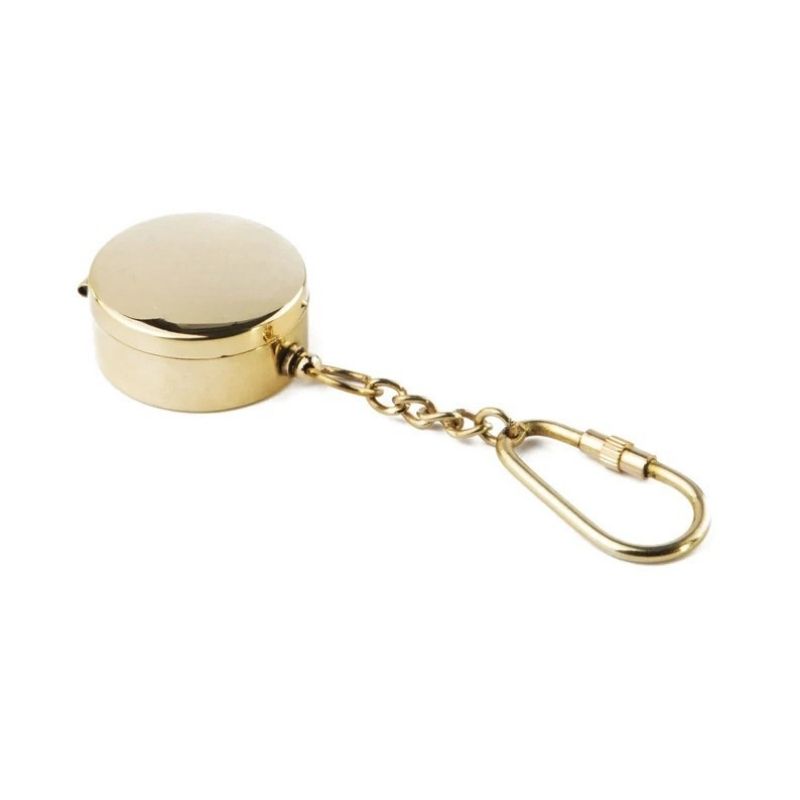  Brass Compass Keychain: Engraved Hiking Gift
