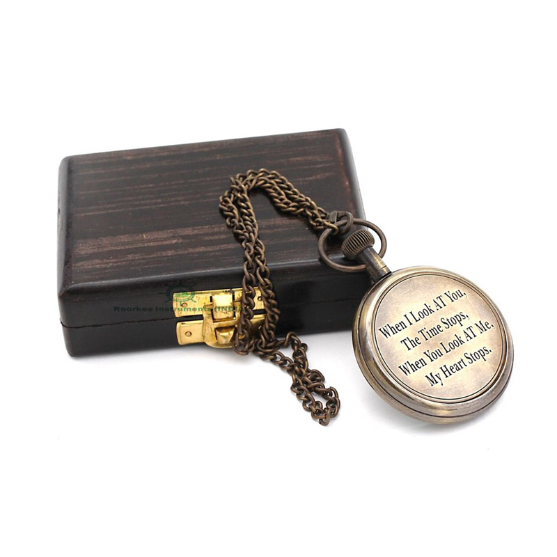 My Heart Stops When You Look at me Pocket Watch with Gift Box