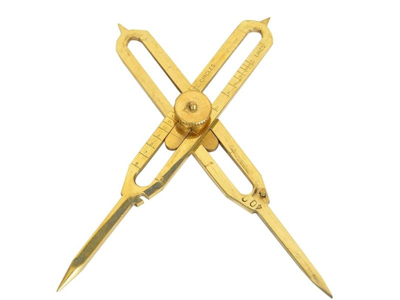 Brass Proportional Scale Divider – 6” Full Brass Drawing Tool for Artists, Designers & Architects – Precision Scale Measuring Instrument for Sketching, Drafting & Geometry