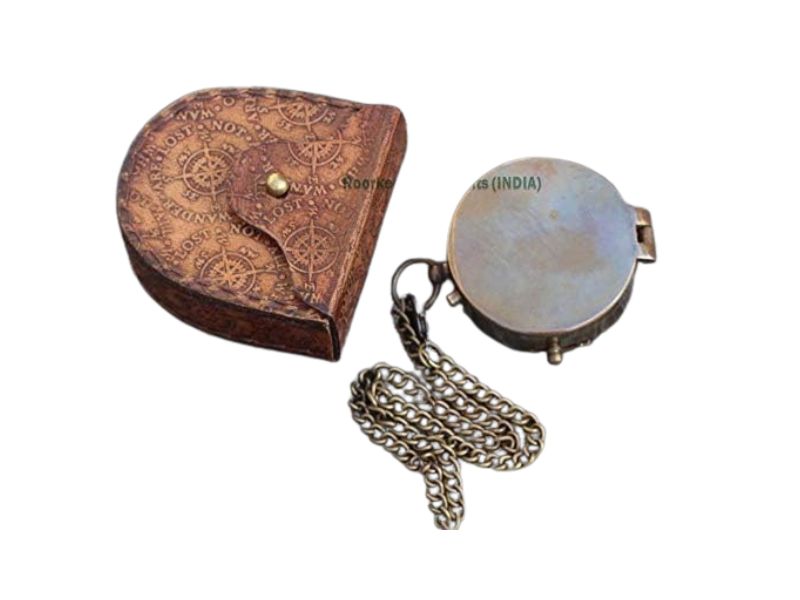 Wholesale To My Granddaughter Engraved Brass Compass with Leather Case | Vintage Antique Style Handmade Compass Gift from Grandpa | Inspirational Graduation Birthday Keepsake for Granddaughter