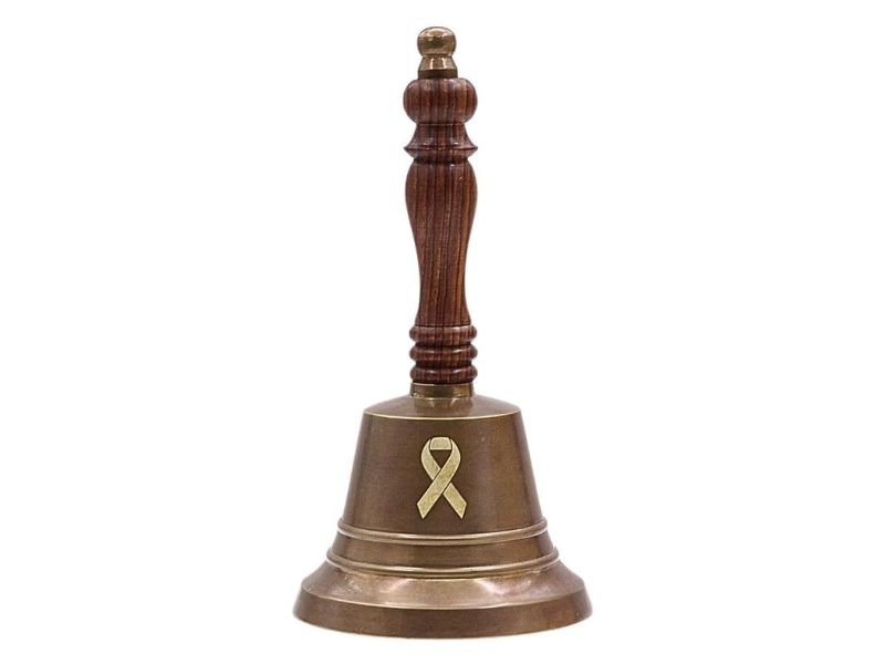 Personalized Cancer Survivor’s Bell – Engravable Solid Brass Hand Bell with Loud Clear Sound, Keepsake Healing Gift for Teacher, Boss, Family & Friends (Antique Brass Finish)
