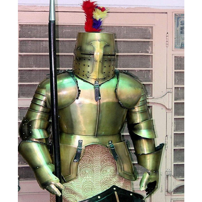 Medieval Knight Wearable Suit of Armor Crusader Combat Full Body Armor AC01