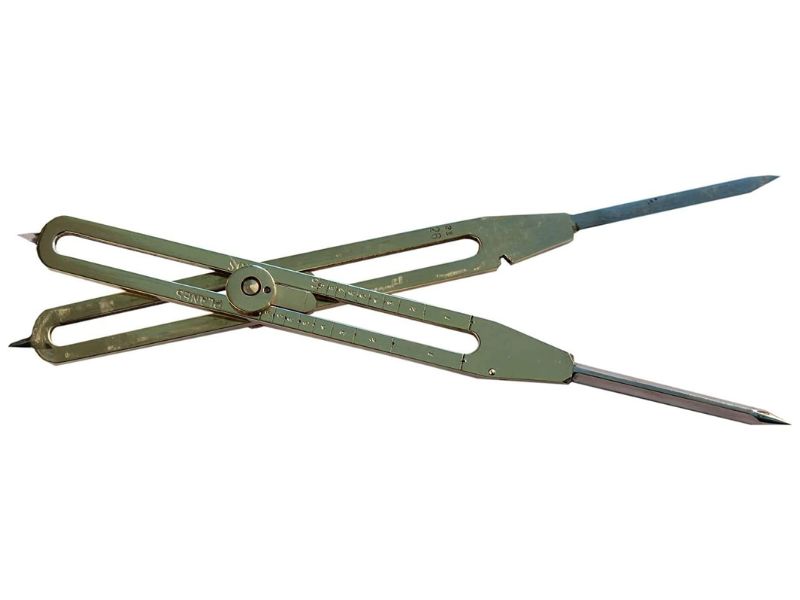 Solid Brass Proportional Divider 9 Inch – Professional Drawing Tool for Artists, Architects & Designers – Vintage Antique Style Brass with Steel Points – Precision Geometry & Drafting Tool Gift
