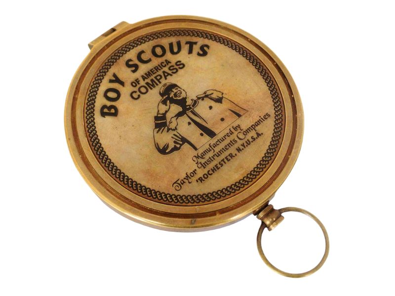 Vintage Boy Scouts of America Brass Compass | Antique Scout Engraved Pocket Compass | Inspirational Gift for Outdoor Adventure, Hiking, Camping, Navigation & Collectors